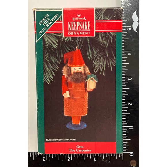 HTF NIP 1992 HALLMARK KEEPSAKE ORNAMENT QX525-4 OTTO THE CARPENTER NUTCRACKER - Picture 1 of 6